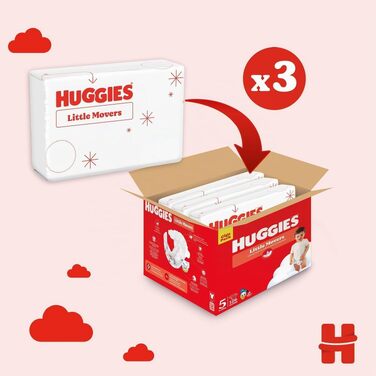 Підгузки Huggies Little Movers розмір 5 (11-25 кг), суперпоглинаючі, дизайн Disney, Giga-Pack, 126 шт.