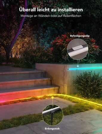 Світлодіодна неонова стрічка Govee Outdoor RGBIC 10м, водонепроникна IP67, керування через додаток