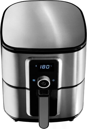 Tectake XXL аерофритюрниця 10,2 л, без олії, 8 програм, сенсорний дисплей, срібляста, рецепт у комплекті
