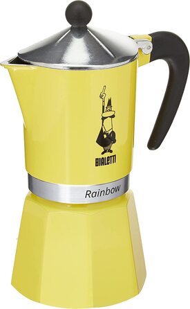 Кавоварка Bialetti Rainbow 4983, алюмінієва, жовта, на 6 чашок
