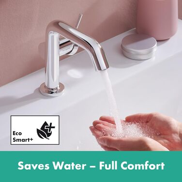 Змішувач для ванної кімнати Hansgrohe Tecturis S Fine з Push-Open, CoolStart, EcoSmart+ та виливом 110 мм, хром