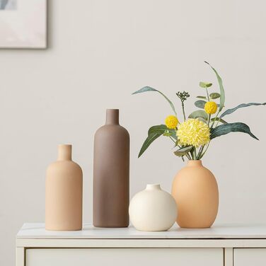 Набір ваз Moderne, 4 шт., кераміка, кольори Morandi, скандинавський стиль, декор для столу, нейтральний бохо