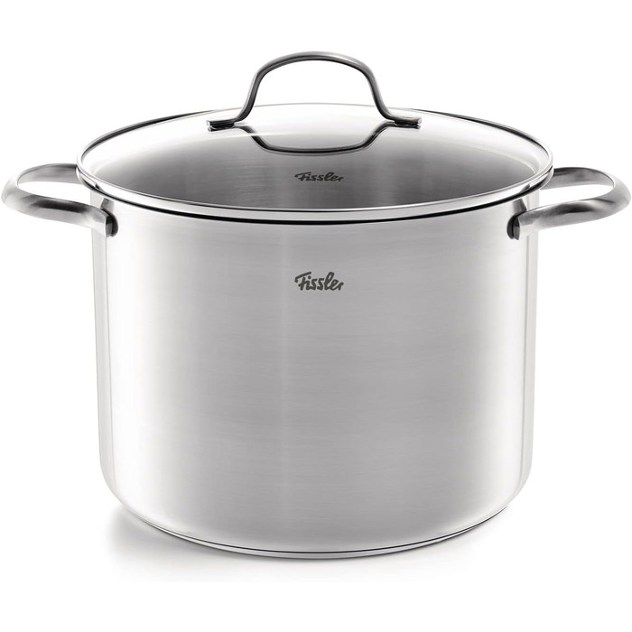 Набір каструль Fissler San Francisco з нержавіючої сталі, 5 предметів, для індукційних плит, зі скляними кришками (3 каструлі, 1 сотейник, 1 каструля з ручкою)