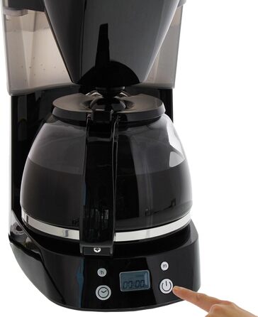 Кавоварка фільтраційна Melitta Easy Timer з таймером, скляною колбою, антикрапельною системою, 10 чашок, чорна