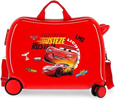 Дитяча валіза Disney Cars Rusteze Lightyear, червона, 50×38×20 см, жорсткий пластик, 34 л, 4 колеса, кодовий замок, ручна поклажа