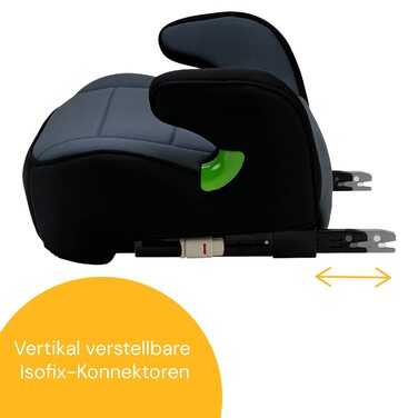 Дитяче автокрісло Osann Junior Isofix Gurtfix i-Size, бустер для дітей 126-150 см, чорний