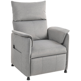 Реклайнер для електричного телевізора HOMCOM Recliner з функцією пам'яті, тихіший шум, функція відкидання Регульований реклайнер з імітацією Pet-Friendly Velvet, пульт дистанційного керування сірий