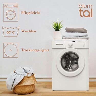 Комплект постільної білизни Blumtal Stone Washed з льоноподібної бавовни, 4 предмети (2 підковдри 135x200 см, 2 наволочки 80x80 см), колір Taupe, сертифікат Oeko-TEX
