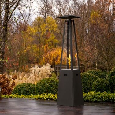 Газовий обігрівач-парасолька для саду KRATKI Umbrella 12кВт, чорний, пропан