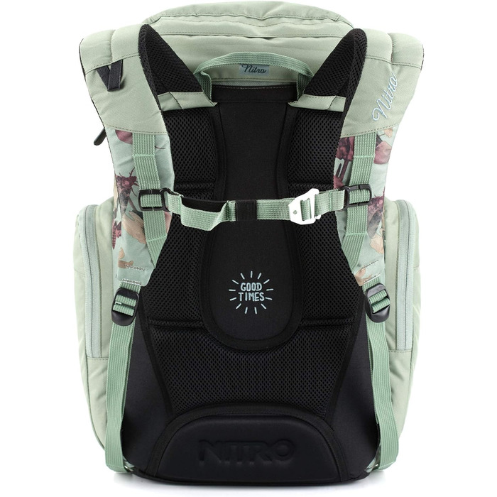 Рюкзак Nitro Daypacker 32 л у ретро стилі з м'яким відділенням для ноутбука, для школи, подорожей або міста, Dead Flower