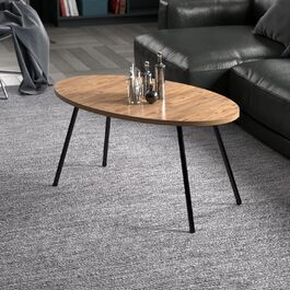 Журнальний стіл en.casa Skærbæk 43x90x50 см, ДСП і метал, деревний, для вітальні та спальні