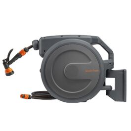 Спіральний шланг для поливу Giraffe Tools 35м + 2м з автоматичним підйомом, поворотний на 180°, з 7 насадками та під'єднувальним шлангом
