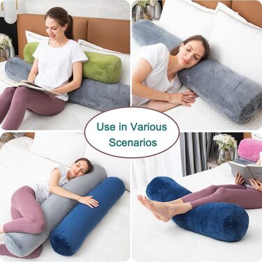 Подушка для сну на все тіло AS AWESLING з ефектом пам'яті (Memory Foam), 120 x 20 см, бордовий колір, з чохлом