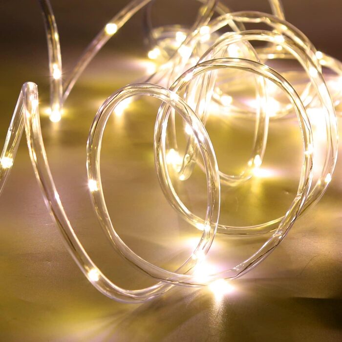 Світлодіодна LED стрічка-шланг 20м (300 LED), водонепроникна гірлянда з пультом, таймером та диммером для вулиці та дому, теплий білий колір