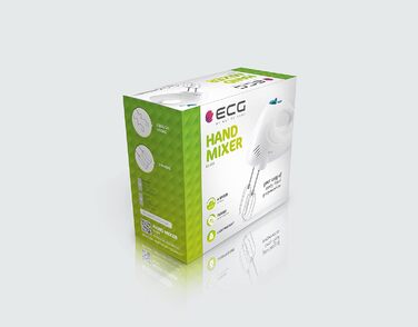 Міксер ECG RS 836, 175-250 Вт, 6 швидкостей, турбо, захист, 2 віночки, 2 гачки для тіста