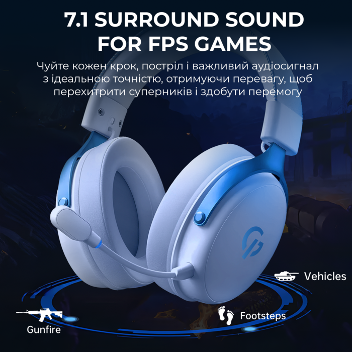 Бездротова ігрова гарнітура GamePro Asgard Skadi (HSW191WB)