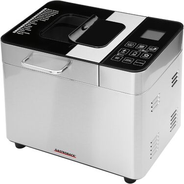 Хлібопіч Gastroback 42823 Design Advanced, 18 програм, нержавіюча сталь, автоматичний дозатор, для 500/750/1000 г, таймер, оглядове вікно, срібляста