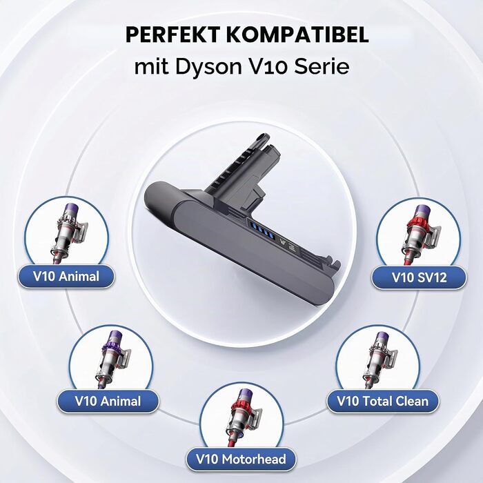 Акумулятор Morpilot V8 8000mAh для пилососів Dyson V10 Absolute Animal Motorhead Exclusive Fluffy, замінна батарея з 3 фільтрами