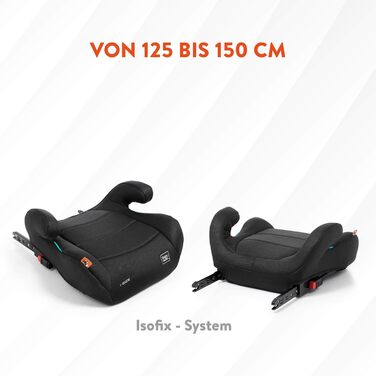Автокрісло-бустер BABYAUTO NAUNA ISOFIX, група 3 (22-36 кг, 5-12 років), i-Size, додаткове ущільнення, чорний