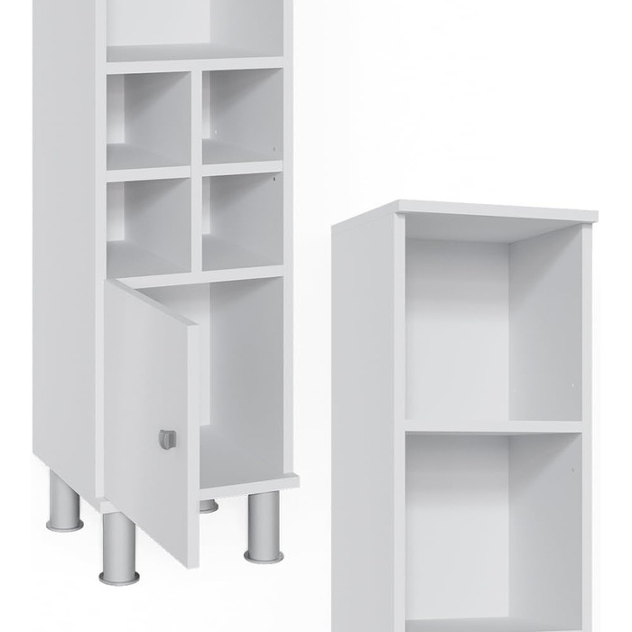 Пенал для ванної Vicco Fynn, білий, 30x130.6 см, з малою дверцятком