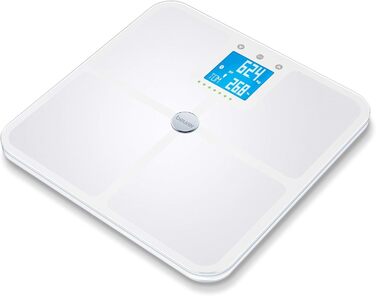Діагностичні ваги Beurer BF 950 White: вимірювання жиру, води, м’язів і кісткової маси, підрахунок калорій і BMI, Bluetooth, додаток