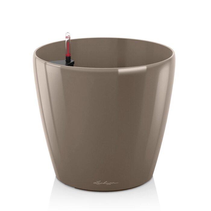 Горщик Lechuza Classico Premium 21 LS Комплект, Білий (70x70x64.5 см, Тауп Глянцевий, Однотонний)