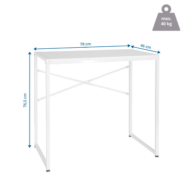 Комп'ютерний стіл EASY UP H I, 78 x 46 см, білий, hjh OFFICE