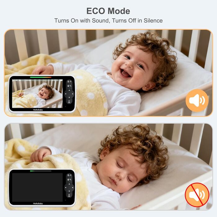Відеоняня HelloBaby HB6351Plus з камерою та аудіо, 5