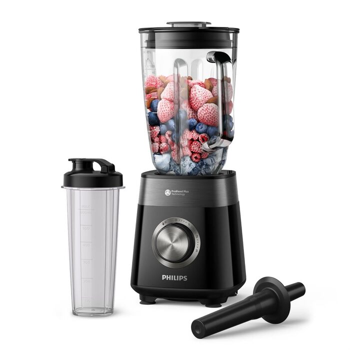 Блендер стаціонарний Philips HR3031/00 5000 серія, 1200 Вт, 2 л, чорний. Технологія ProBlend Plus, посудомийна машина