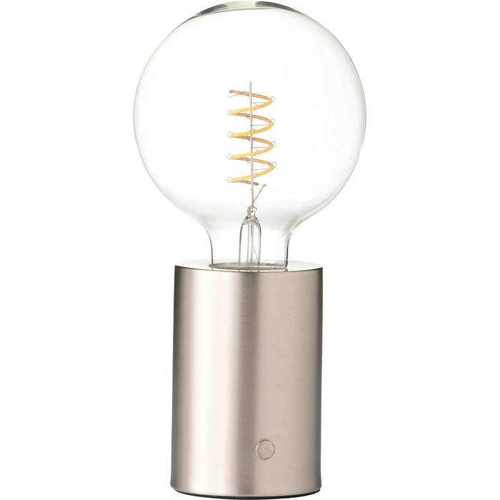Світлодіодна акумуляторна настільна лампа Northpoint Edison, 2000 мА·год, до 96 годин, диммер, прозоре скло, сталевий корпус