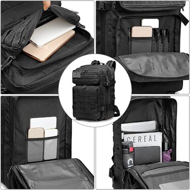 Тактичний рюкзак G4Free 40 л, військовий армійський рюкзак Molle для туризму, кемпінгу, трекінгу, полювання, чорний