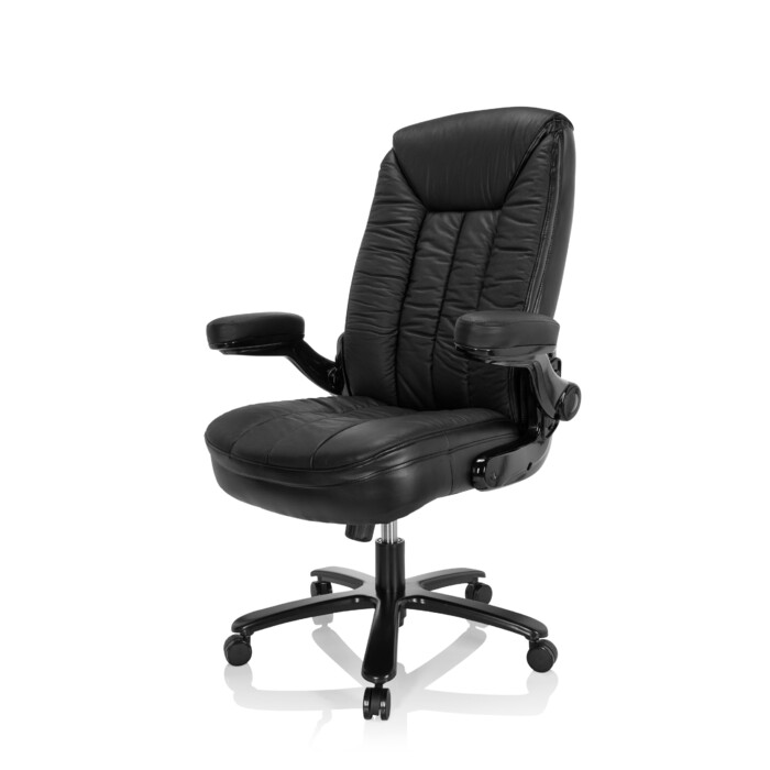 Надміцне крісло / офісне крісло INSTRUCTOR III XXL Шкіра чорна hjh OFFICE
