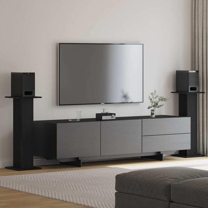 Стійки під колонки vidaXL 2 шт., для Hi-Fi, домашнього кінотеатру, чорний дуб, 30x30x80 см
