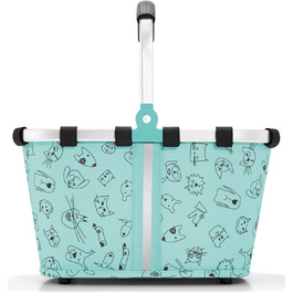 Дитячий кошик для покупок Reisenthel Carrybag XS, 5 л, м'ята з котами і собаками, 33,5x18x19,5 см