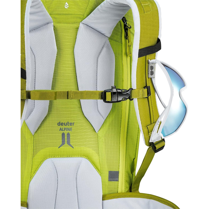 Жіночий туристичний рюкзак Deuter Freerider Pro 32+10 л, для лижних турів, зелено-жовтий