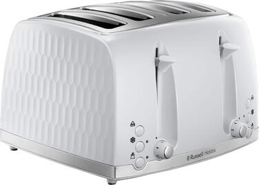 Тостер Russell Hobbs 26071 на 4 тости, білий – з широкими слотами та підйомом тостів