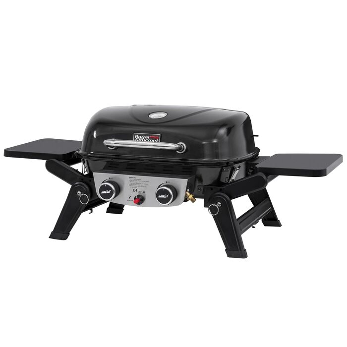Складаний візок-підставка для газового гриля Royal Gourmet GT2005-G, мобільний стіл для настільного гриля з гаками та колесами, чорний