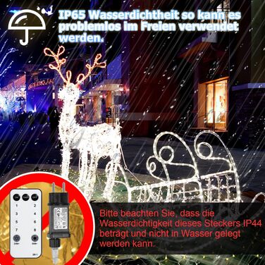 Світлодіодна LED стрічка-шланг 30м (300 LED), водонепроникна гірлянда з пультом, таймером та димером для вулиці та дому, холодний білий колір