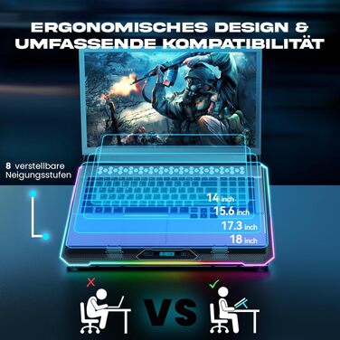 Ігровий охолоджувач для ноутбука V15 з RGB-підсвіткою та USB-портом