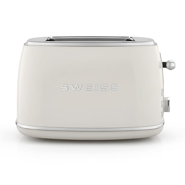 Тостер SWEISS Vintage GRV7 Бежевий: 2 відділення, 6 режимів, для багетів, розморожування, нержавіюча сталь, 1500 Вт
