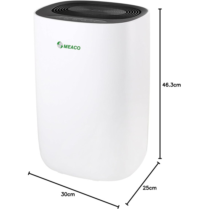 Поглинач вологи Meaco Ultra Leiser 10L – Електричний осушувач повітря MeacoDry ABC для дому, чорний