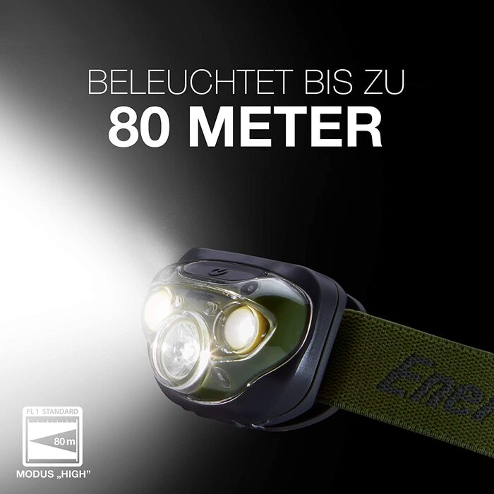 Лобовий ліхтарик Energizer LED, надяскравий, для кемпінгу, туризму та походів, батарейки в комплекті, колір лісово-зелений