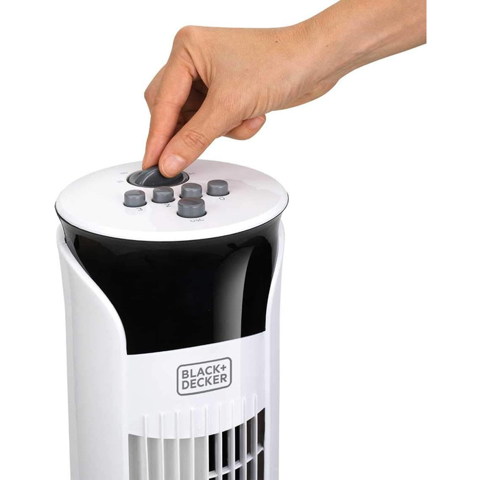 Вентилятор-колона Black+Decker BXEFT47E, 45 Вт, пластик, без пульта, 81 см, білий