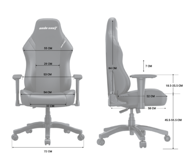 Крісло ігрове Anda Seat Luna L Grey Fabric Size L
