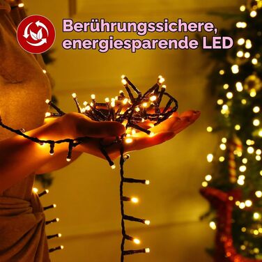 Світлодіодна гірлянда для вулиці LED (100 м, 1000 світлодіодів), теплий білий колір, 8 режимів роботи з функцією пам'яті