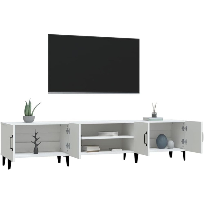 TV-тумба vidaXL біла 180x31,5x40 см з ДСП, сучасна меблі для вітальні