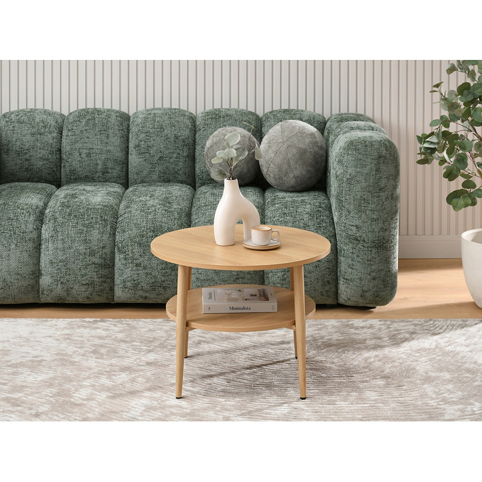 Круглий кавовий столик Mebel-Partner, 60 x 60 x 45 см, дуб