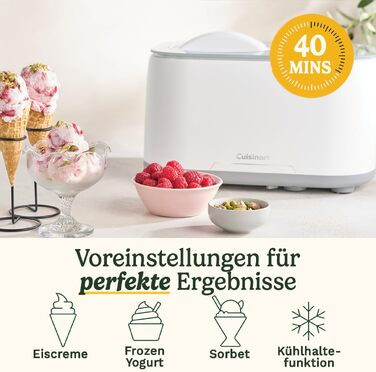 Морожениця Cuisinart FreezeEase з автоматичним охолодженням: сорбет, йогурт, морозиво - готово за 40 хвилин! Без попереднього заморожування