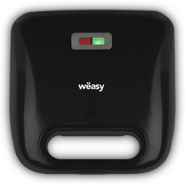 Тостер Weasy 4-в-1 JOY600 750Вт з антипригарним покриттям, змінними панелями для сендвічів, вафель, гриля та пончиків, тепловий захист, легке очищення
