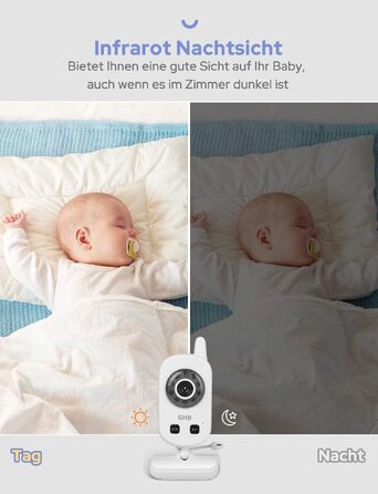 Відеоняня GHB Babyphone з камерою та монітором 2.4 дюйма